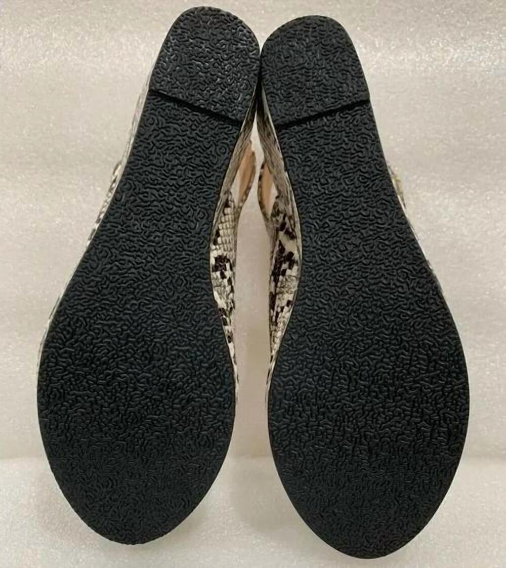 NEW CORKYS FOOTWEAR women's snake peep toe wedge sandal in black and white - Picture 6 of 8